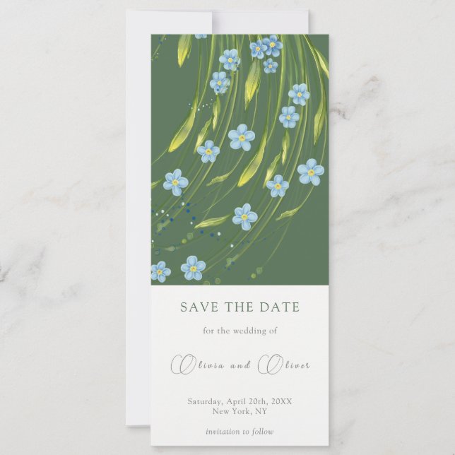 Forget-Me-Not Save the Date Invitation (Front)