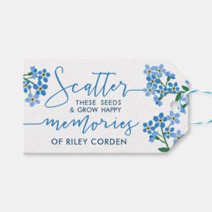 Forget Me Not Scatter Seeds Grow Memories Funeral Gift Tags