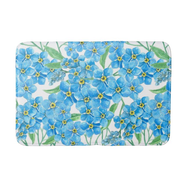 Forget me not seamless pattern bath mat (Front)