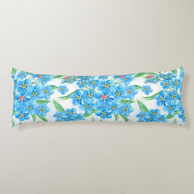 Forget me not seamless pattern body cushion (Front)