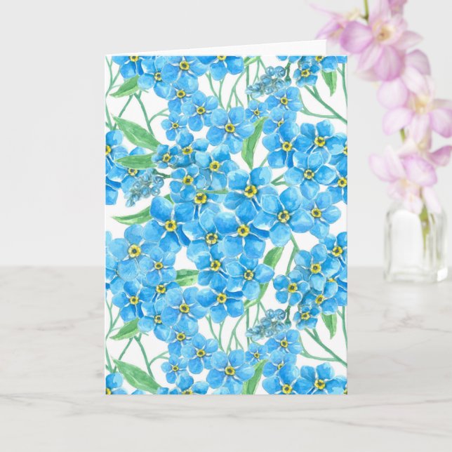 Forget me not seamless pattern card (Orchid)