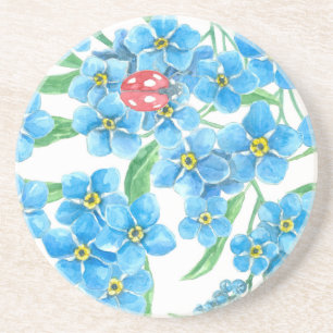 Forget me not seamless pattern coaster