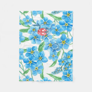 Forget me not seamless pattern fleece blanket