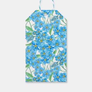 Forget me not seamless pattern gift tags