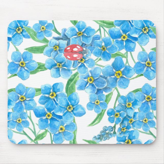 Forget me not seamless pattern mouse pad (Front)