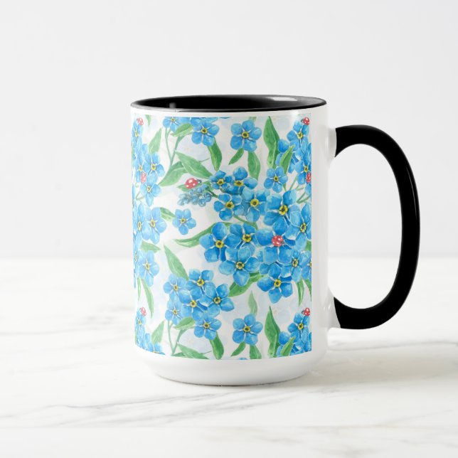 Forget me not seamless pattern mug (Right)