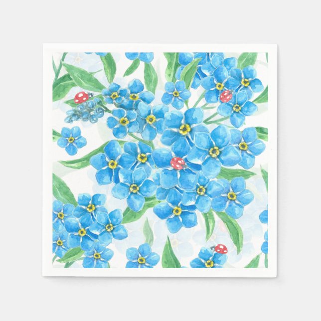 Forget me not seamless pattern napkin (Front)