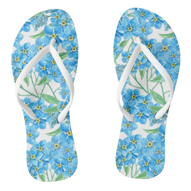 Forget me not seamless pattern thongs (Footbed)