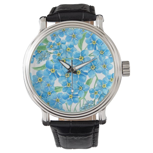 Forget me not seamless pattern watch (Front)
