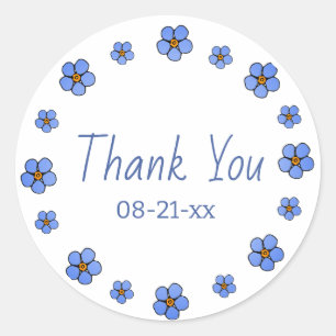 Forget me not sweet summer flower wreath classic round sticker