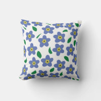 Forget Me Not Throw Pillow, Floral Pillow, Flowers