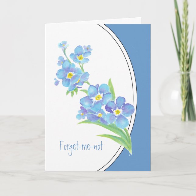 Forget-me-not  Watercolor Flower Painting Card (Front)