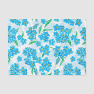 Forget me not watercolor flowers tissue paper