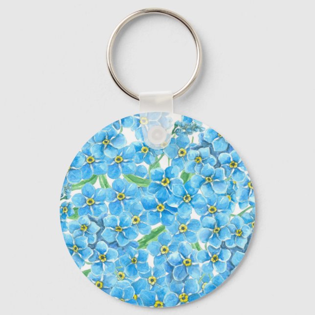 Forget me not watercolor key ring (Front)