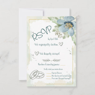Forget-Me-Not Watercolour Florals RSVP Card