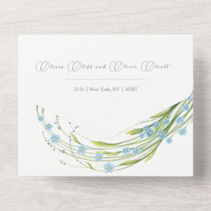 Forget-Me-Not Wedding  All In One Invitation