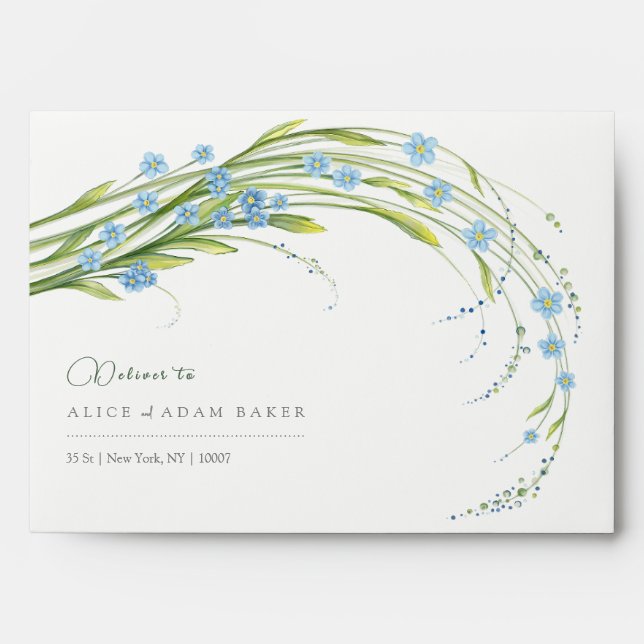 Forget-Me-Not Wedding  Envelope (Front)