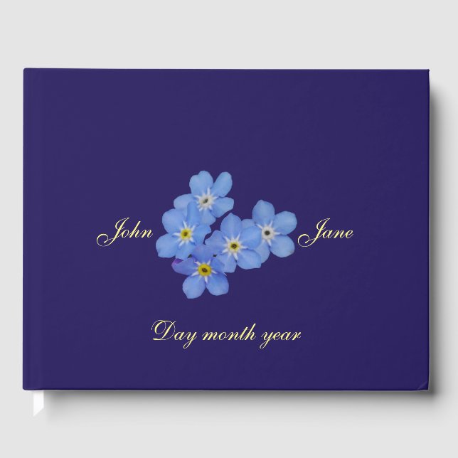 Forget Me Not Wedding Guestbook (Front)