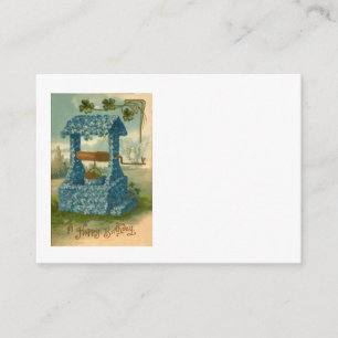 Forget Me Not Wishing Well Clover Enclosure Card