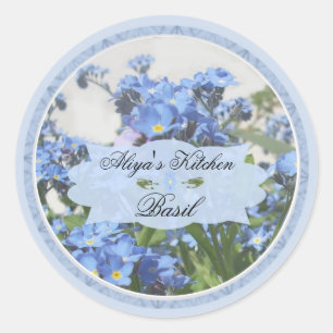 Forget me nots 1B spice jar labels