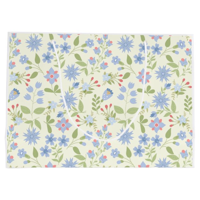 Forget-me-nots and cornflowers large gift bag (Back)