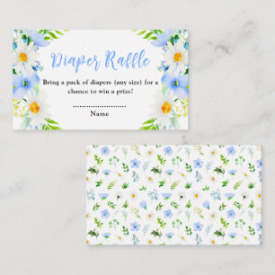 Forget-Me-Nots and Daisies Baby Diaper Raffle Enclosure Card