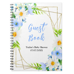 Forget-Me-Nots and Daisies Baby Shower Guest Book