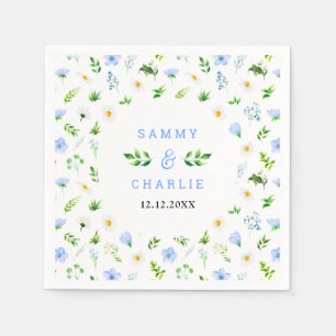 Forget-Me-Nots and Daisies Floral Wedding Napkin