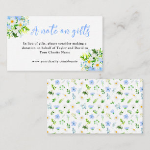 Forget Me Nots and Daisies Wedding A Note On Gifts Enclosure Card