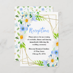 Forget Me Nots and Daisies Wedding Reception Enclosure Card