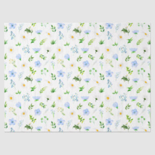 Forget Me Nots and Daisies with Foliage Pattern Tissue Paper