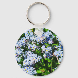 Forget-Me-Nots Button Key Ring