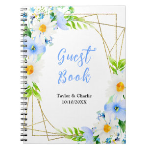 Forget-Me-Nots Daisies Floral Wedding Guest Book