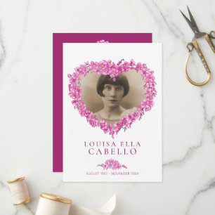 Forget-me-nots funeral service program pink flower