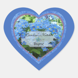 Forget me nots Heart 2 spice jar labels