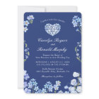 Forget Me Nots Heart Royal Blue Floral Wedding