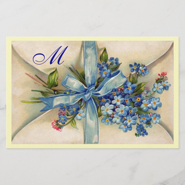 FORGET ME NOTS MONOGRAM STATIONERY (Front)
