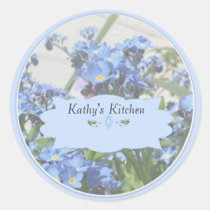 Forget me nots spice jar labels