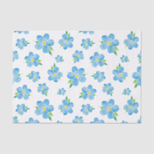 Forget Me Nots Watercolor Flower Pattern Tissue Paper