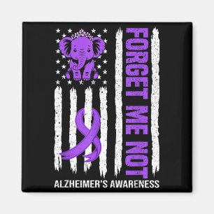 Forget Not Heimers Awareness Month Elephant Usa Magnet