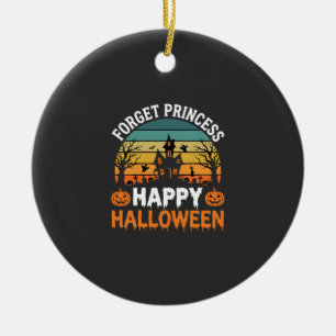 Forget Princess Happy Halloween Haunted House Desi Ceramic Ornament