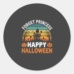 Forget Princess Happy Halloween Haunted House Desi Classic Round Sticker