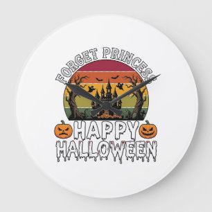 Forget Princess Happy Halloween Haunted House Pump Large Clock