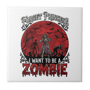 Forget Princess Zombie Blood Moon Graveyard Bats S Ceramic Tile
