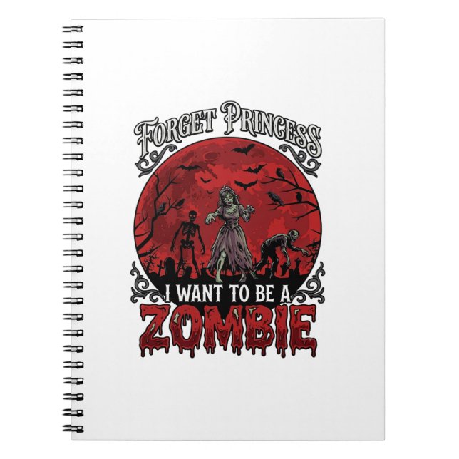 Forget Princess Zombie Blood Moon Graveyard Bats S Notebook (Front)