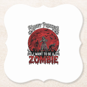 Forget Princess Zombie Blood Moon Graveyard Bats S Paper Coaster