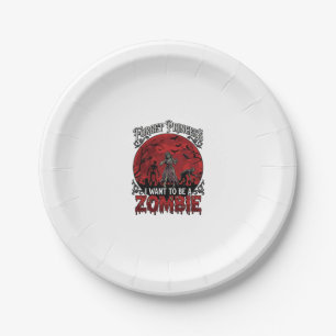 Forget Princess Zombie Blood Moon Graveyard Bats S Paper Plate