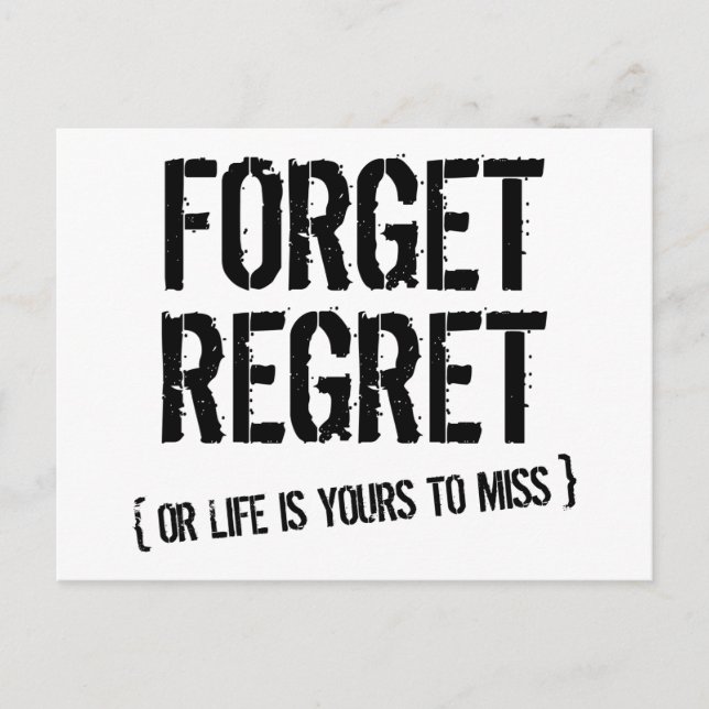 Forget Regret Postcard (Front)