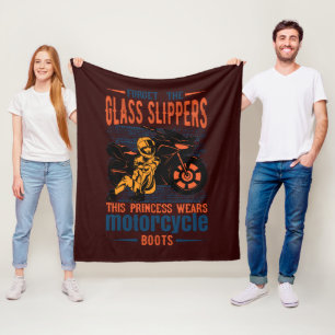 Forget the Glass Slipper Princess Motorcycle Boots Fleece Blanket