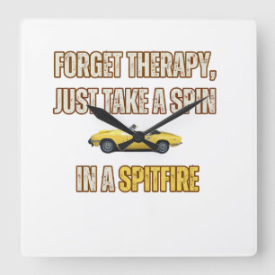 Forget Therapy, Triumph Spitfire Square Wall Clock